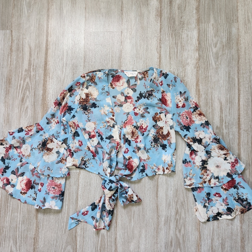 Floral Blue Women's Top